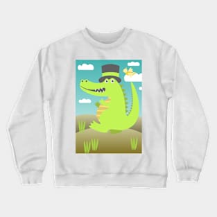 Gentleman Crocodile Crewneck Sweatshirt